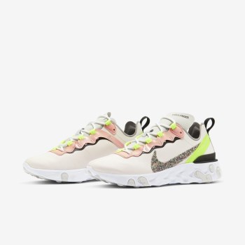 Nike React Element 55 Premium - Női Utcai Cipő - Világos Rózsaszín/Fekete/Szürke